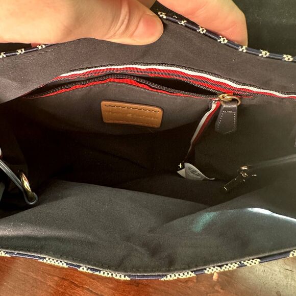 Tommy Hilfiger Mini Backpack Navy Monogram Logo Small Travel Bag Purse School - Picture 6 of 12